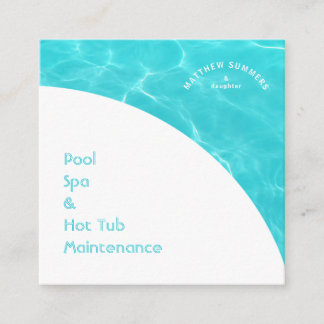 Carte De Visite Carré Eau De Piscine Abstraite Minimaliste