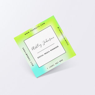 Carte De Visite Carré Éclairage vert Printemps frais médias sociaux