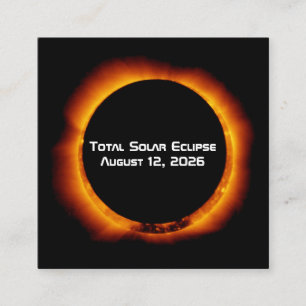 Carte De Visite Carré Éclipse solaire totale de 2026