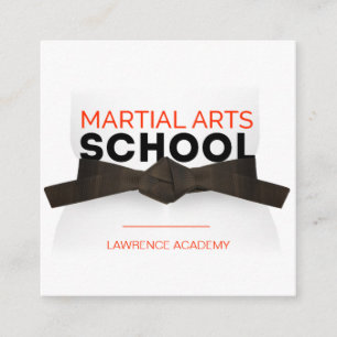 Carte De Visite Carré École des arts martiaux / Karate dojo