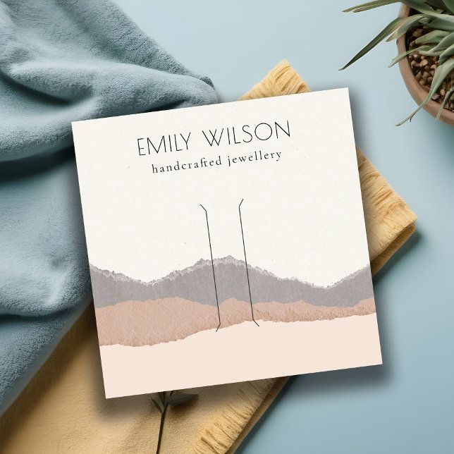 Carte De Visite Carré Écran à cheveux Pastel Blush Kraft Mountain Wair C (Créateur téléchargé)