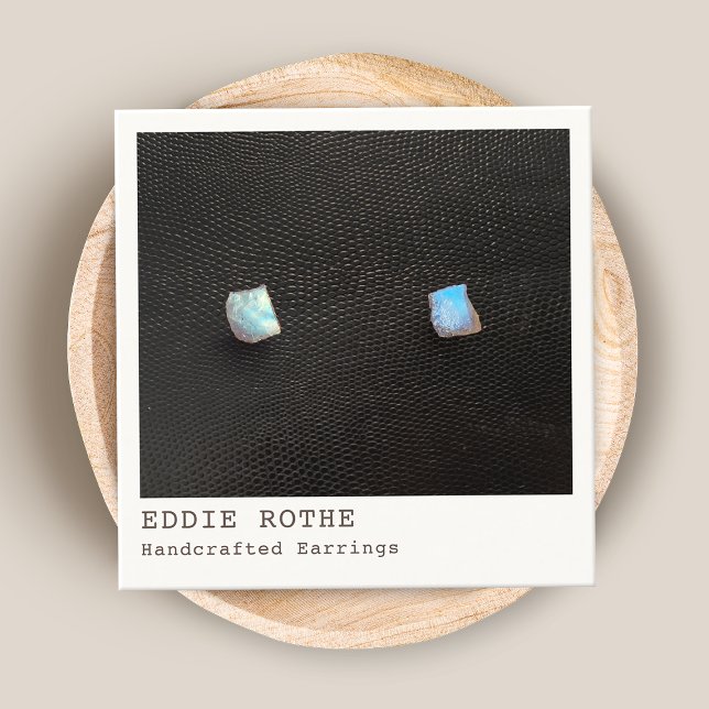 Carte De Visite Carré Écran cool moderne Noir Blanc Écran d'oreille (Créateur téléchargé)