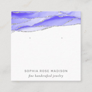 Carte De Visite Carré Écran de bijoux en aquarelle violet Agate