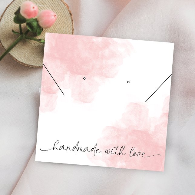 Carte De Visite Carré Écran de collier de logo rose esthétique (Créateur téléchargé)