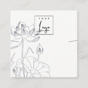 Carte De Visite Carré Écran de collier floral Nénuphar minimal