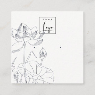Carte De Visite Carré Écran d'oreille Flore Nénuphar minimal