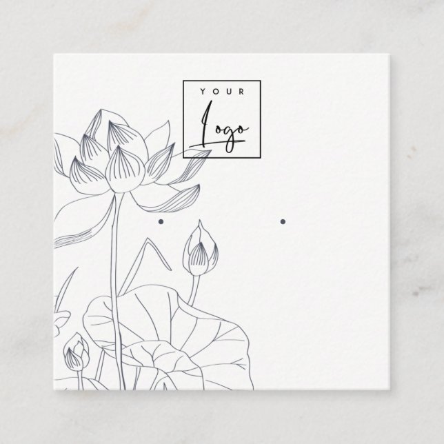Carte De Visite Carré Écran d'oreille Flore Nénuphar minimal (Devant)