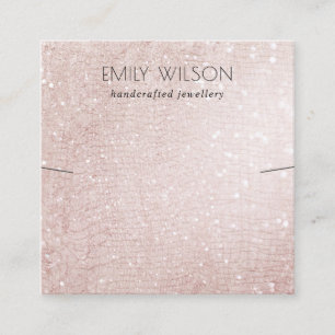 Carte De Visite Carré Écran rose  Gold Sparkle Parties scintillant