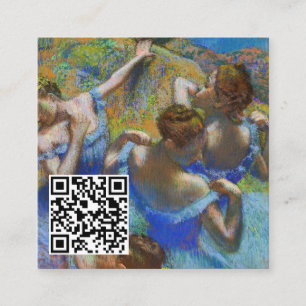 Carte De Visite Carré Edgar Degas - Danseurs Bleus - Code QR