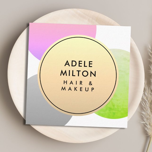 Carte De Visite Carré Elégant cercle coloré beauté (Créateur téléchargé)