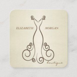 Carte De Visite Carré Élégant Chic Luxe Professionnel, Robe