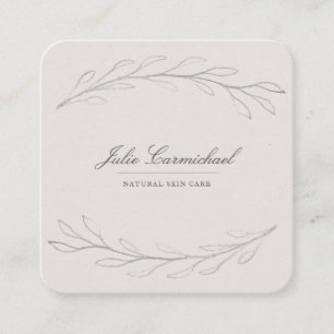 Carte De Visite Carré Élégant crayon gris branches croisées