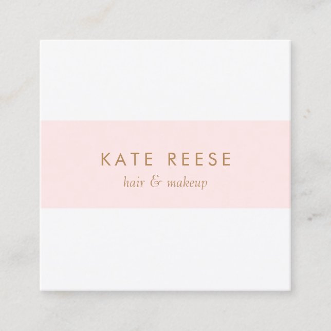 Carte De Visite Carré Élégant Design Moderne Rose Clair (Devant)