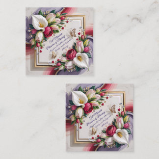 Carte De Visite Carré Elegant Eid Al Adha Greeting Card with White Calla