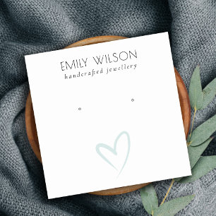 Carte De Visite Carré Élégant Élégant Écran d'oreille Coeur Bleu
