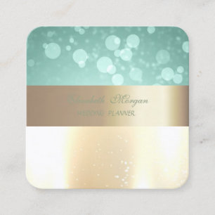 Carte De Visite Carré Élégant Glamorouse moderne, Faux Gold, Bokeh