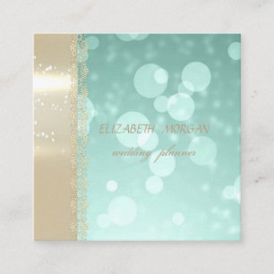 Carte De Visite Carré Elégant Glamorouse moderne, Faux Gold, Bokeh, Dent