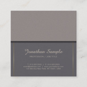 Carte De Visite Carré Élégant homme d'affaires tendance Elite Plain Luxe