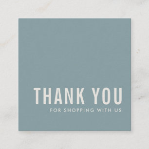 CARTE DE VISITE CARRÉ ÉLÉGANT MERCI EN GRAY BLEU BLEURIER MINIMAL SIMP