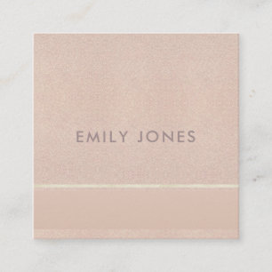 CARTE DE VISITE CARRÉ ÉLÉGANT MINIMAL ROSE GOLD SHIMMER
