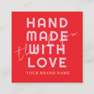 Carte De Visite Carré Elegant Minimalist Typography Simple Orange Square