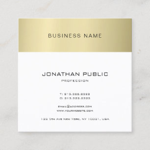 Carte De Visite Carré Élégant minimaliste Design simple Or look simple