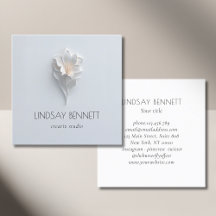 Élégant Minimaliste Floral Blanc Bleu