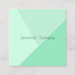 Carte De Visite Carré Élégant minimaliste minimaliste Modèle vert