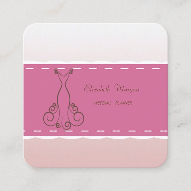 Carte De Visite Carré Élégant moderne luxe professionnel, Robe (Devant)