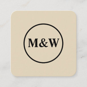 Carte De Visite Carré Élégant Monogram Professional