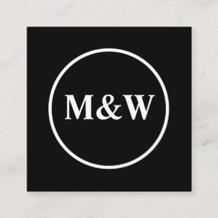 Carte De Visite Carré Élégant Monogram Professional