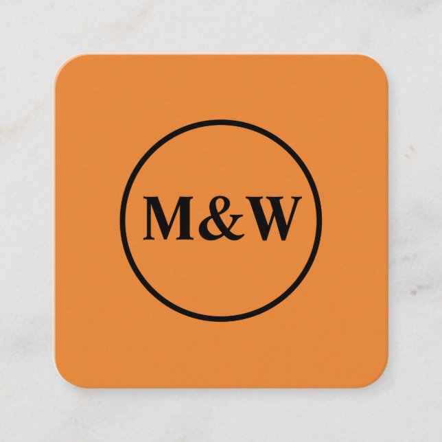 Carte De Visite Carré Élégant Monogram Professional (Devant)