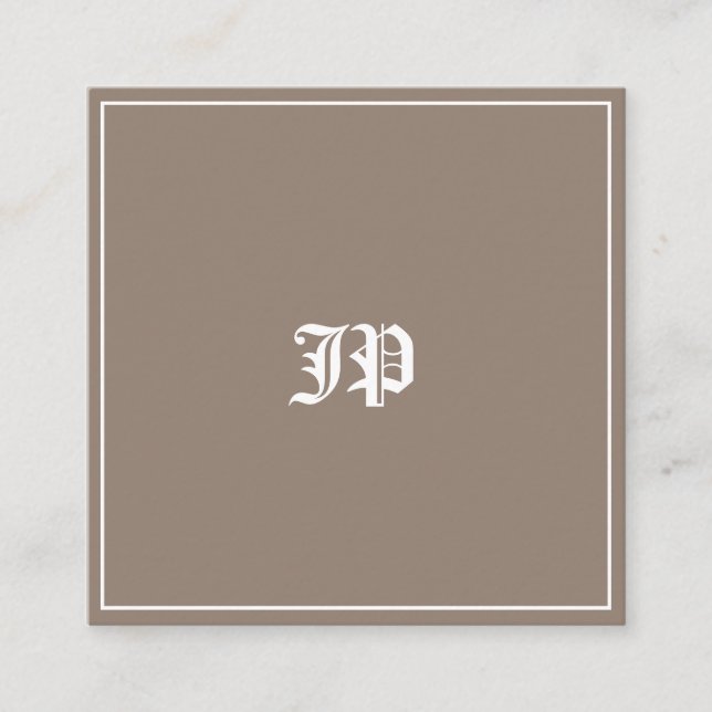 Carte De Visite Carré Élégant Monogramme Classic Design Plaine tendance (Devant)