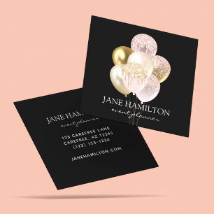 Carte De Visite Carré Élégant noir personnalisé Premium