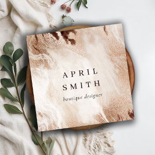 Carte De Visite Carré Elégant Or Parties scintillant Agate Marbre Textu