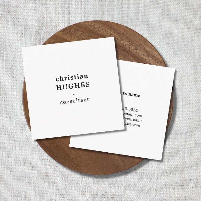 Carte De Visite Carré Élégant professionnel moderne minimaliste noir bla (Créateur téléchargé)