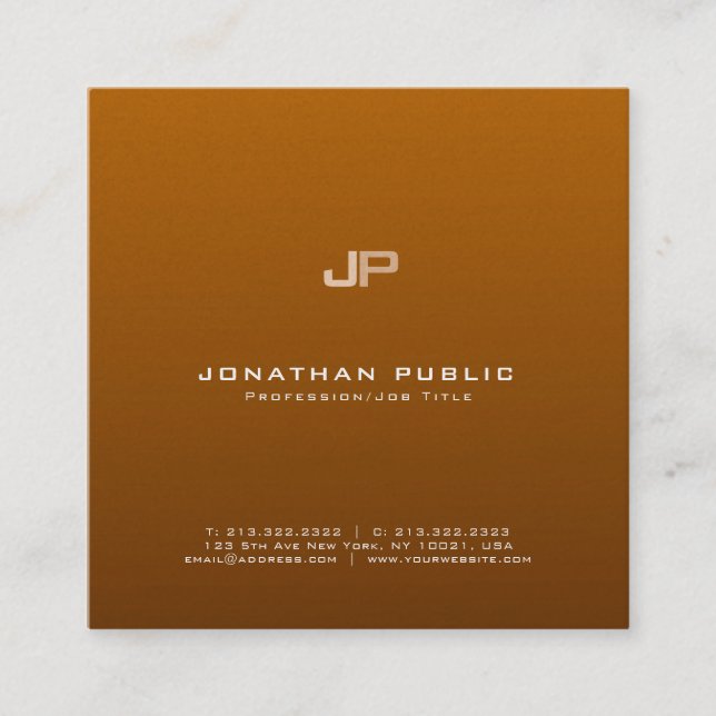 Carte De Visite Carré Elégant professionnel Monogram Pearl Finish Luxe (Devant)