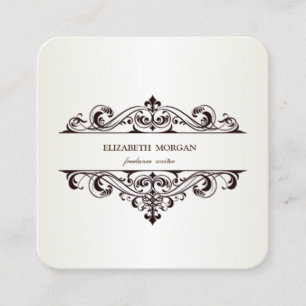 Carte De Visite Carré Élégant Vintage simple, minimaliste