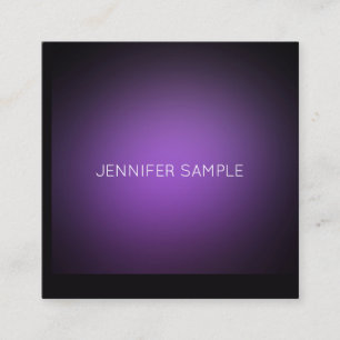Carte De Visite Carré Elégant violet Modèle moderne minimaliste luxe