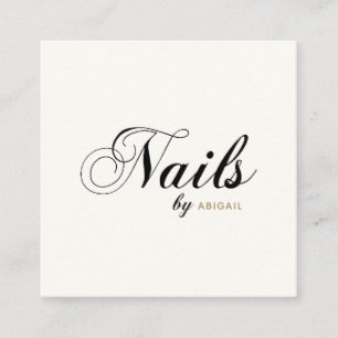 Carte De Visite Carré Élégante Typographie Clous Par "Nom" QR Code Ivo