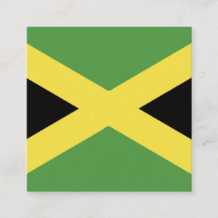 Carte De Visite Carré Emblème du drapeau jamaïcain