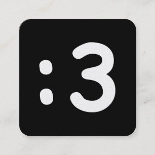 Carte De Visite Carré Émoticon Visage de Chat :3