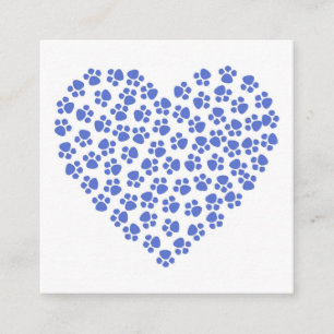 Carte De Visite Carré Empreintes de pattes Editable d'amour de chiot