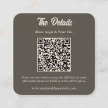 Enclosure de code QR de mariage marron espresso fo