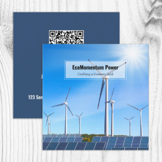 Carte De Visite Carré Énergie renouvelable QR
