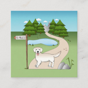Carte De Visite Carré English Cream Golden Retriever By A Randonnée Trai