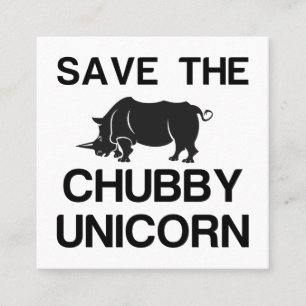 CARTE DE VISITE CARRÉ ENREGISTRER LE RHINO DE L'UNICORN DE CHUBBY