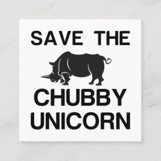 CARTE DE VISITE CARRÉ ENREGISTRER LE RHINO DE L'UNICORN DE CHUBBY
