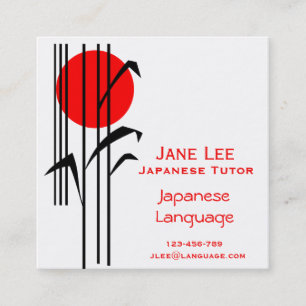 Carte De Visite Carré Enseignant japonais Tuteur de langue japonaise