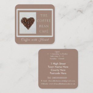 Carte De Visite Carré Enseigne Chaleureuse de Café Artisanal pour Entrep
